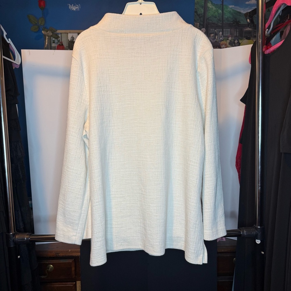 Chico's size 3 Cream Long Sleeve’s Cowl Neck Blouse - Picture 5 of 5